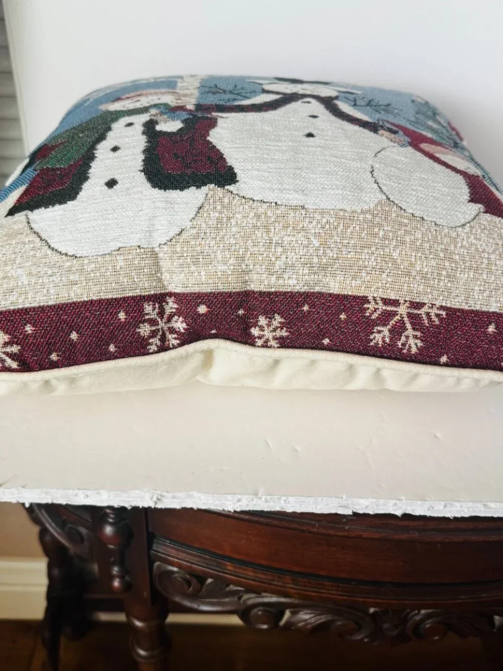 St. Nicholas Square Holiday Snowman Throw Pillow 16x16